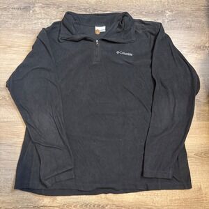 Columbia Fleece Pullover Sweatshirt Black Quarter Zip Men's XL